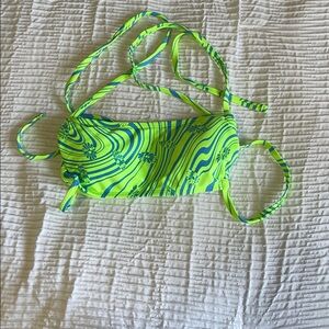 Vibrant Green and Blue Bikini Top